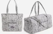 Vera Bradley Collegiate Vera Tote Bag Gray TCU + Lg Duffel (New & Sealed) $245