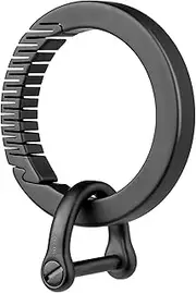 [TISUR] Titanium Round Carabiner Clip, Spring Hook Key Chain Ring, Small Keyring Carabiner with D-Ring for Car Keys