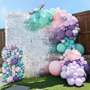 137pcs Mermaid Tail Balloon Garland - Macaron Purple Pink Tiffany Blue Balloon Arch Kit for Kids Birthday Baby Shower Wedding Party Decor