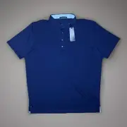 NWT Greyson Navy Blue Tala Short Sleeve Golf Polo Men's XXL Polyester & Spandex