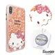 三麗鷗 Kitty iPhone XS Max 施華彩鑽全包鏡面雙料手機殼-豹紋凱蒂