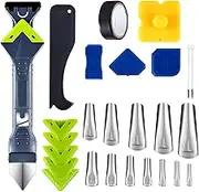 27Pcs Caulking Tool Kit (Stainless Steelhead),5-1 Silicone Caulking Tools,Grout Removal Tool,Simplicity and Convenience in Practical Applications,for Bathroom,Kitchen,Floor,Window