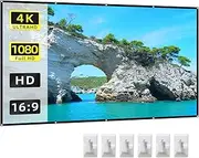 84 Inch Projector Screen 16:9 HD 4K Foldable Portable Sided Projection Anti-Crease Movie Screen Curtain with Hooks for Indoor Home Theater Office Meeting Multicolor 84-Inch