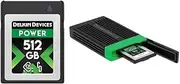Delkin Power Memory Card - CFexpress Type B 4.0 for Digital Cameras | Ideal for Express Transfer of Images and Videos for Storage | Memory Card Storage (512GB + Reader)
