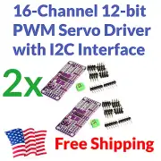 2pcs 16-Channel 12-bit PWM Servo Driver IIC I2C Arduino Pi Motor Shield US SHIP