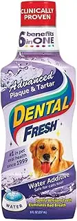 Dental Fresh Water Additive – Advanced Plaque and Tartar Formula for Dogs – Clinically Proven, Add to Pet’s Water Bowl to Whiten Teeth, Eliminate Bad Breath and Improve Oral Health (8oz)