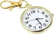 [WOFASHPURET] Pocket Watch Wristwatches for Women Men Watches for Women Smartwatch Digital Electronic Lady Holder Carabiner Keychain Glass Golden