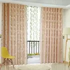 2m Semi Blackout Curtain Vine Simple Leaf Partition Window Decor (Light Coffee)