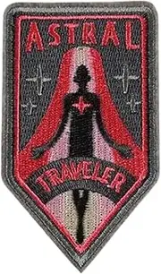 [Pinstant] Astral Traveler Traveling Projection Soul Journey Wandering Spirit Spiritual Hover Float OBE Out of Body Experience Plane Light Consciousness 3.8" Iron On Embroidered Patch for Clothing
