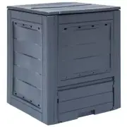Garden Compost Bin Plastic Outdoor Recycling Waste Composter 260L Split Lid Grey