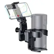 Stroller Cup Holder with Phone Stand Holder 2-in-1 Universal Cup Phone Holder...