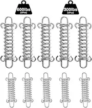 10PCS Tent Spring Buckle, Windproof Stainless Steel Tarp Springs, Rope Spring for Awning Tent Canopy, Outdoor Camping, Dog Chain Tension Springs, Sun Sail Shades for Beach