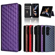 Phone Case For Samsung Galaxy Z Fold 6 Z Fold 5 Z Fold 4 Z Fold 3 Flip Cover with Stand Holder Card Slot Shockproof Retro TPU PU Leather