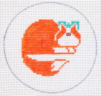 Ginger Cat Ornament Hand Painted Needlepoint Canvas