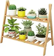Plant Stand Indoor Plant Stand Outdoor Bamboo Plant Stand 3 Layer 8 Pots Bamboo Flower Stand Ladder Stand for Living Room Balcony Garden Terrace Home Decoration Gardening Gift, Natural