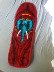 Mike Vallely Powell Peralta reissue skateboard deck, VGC, Red, Ban This.