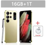 2024 Original S24 Ultra Smartphone 5G 7.0HD 16G+1T Dual Sim Cellphones Android Cell Phone Face Recognition 7000mAh Mobile Phone Gold 16G 1TB EJ