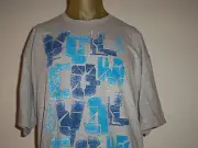 VOLCOM GRAY MEN'S GRAPHIC T-SHIRT W/MULTI-COLOR LOGOS size Large