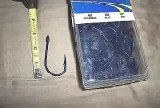 100 Mustad Hooks 2.5" Deep Sea Fishing Hooks 8/0 Blue Fish Hooks Big Game Fish