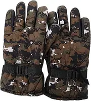 [SOESFOUFU] Mountain Bike Gloves Fleece Warm Gloves Skid-Proof Touchscreen Ideal for Cycling Riding