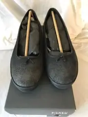 NEW Eileen Fisher Gunmetal Dusted Metallic Glee Shoe Sz 9 w box & shoe bag