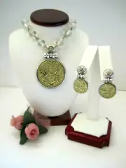 Brighton "LUCIA" Rosary Necklace-Earring Set (MSR$144) NWT/Pouch