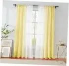 Ombre Crushed Chiffon Sheer Curtains 52"W x 84"L (Pack of 2) Rod Pocket: Yellow
