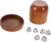 Kisangel 1 Set Dice Shaker Solid Wood Dices Cup with Lid Fun Dices Rolling Cup for Bar Party Games Ergonomic Design for Effortless Shaking Versatile Entertainment Accessory