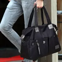 在飛比找樂天市場購物網優惠-尼龍帆布包韓版男包商務休閒手提包大容量男士旅行包側背包斜背包