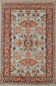 Light Blue Heriiz-Serapi Oriental Accent Rug Wool Hand-knotted Foyer Carpet 3x5