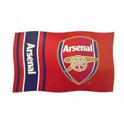 Arsenal FC Wordmark Stripes Flag Red 5 x 3ft