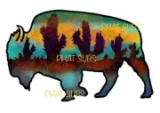 Sublimation Print Western Buffalo Ready To Press Heat Transfer