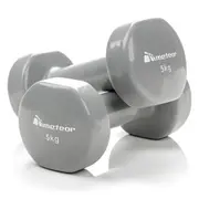 METEOR 5kg Dumbbells for Home Gym, Anit-Slip Flat Bottom Vinyl Dumbbells, Fixed Weight Dumbbells, Gym Weights, Dumbbell Weights (1 Pair)