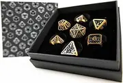 LPG Dice Set - Metal RPG Draco Dark Black/Gold