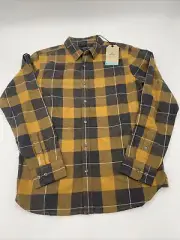 Men's PrAna Los Feliz Flannel Long Sleeve Shirt Antique Bronze - Size Small NWT