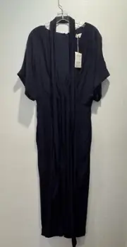 Boden Women’s Size 10R Navy Blue Alice Faux Wrap Romper Jumpsuit Belted