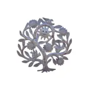 Handcrafted Haitian Metal Art, Sun in Sunflower Tree of Life Eco-Friendly Garden
