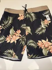 Rip Curl Shorts Mens 36 Gray Floral Board Shorts Swim Surf Trunks Ziggy Layday