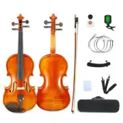 4 Strings Violin Set Acoustic Violin 4/4 Full Set Flamed Maple Spruce Ebony Fitt