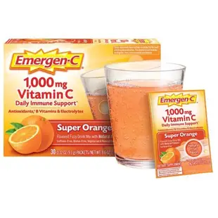 美國Emergen-C 橘子,覆盆子2024/4,柑橘 30包盒 現貨 發泡飲 即期品,甜甜價