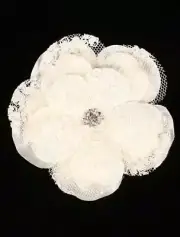 LORI LONDON LRSG-L Ivory Lace Crystals Bridal Wedding Formal Hair Flower Comb