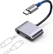 UGREEN USB C to 3.5mm Headphone and Charger Adapter 2 in 1 Type C to Aux Audio Jack with PD 3.0 60W Fast Charging Dongle Compatible with S23 Ultra/S23/S22/S21 Note20/10 Pixel 5/4 iPad Pro Air