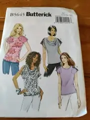 Butterick B5645 Misses Close-fitting Knit Top w/variations Sewing Pattern L-XXL