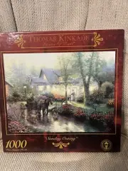 thomas kinkade puzzle “sunday outing” 1000 pc size 27” x 20” new sealed
