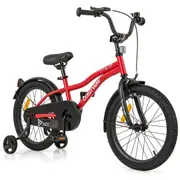 Costway 45 cm Bike Boys & Girls Training Bicycle w/Adjustable Seat & Removable Training Wheels Red