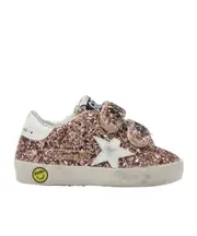 Golden Goose Kids Old School Glittered Touch-Strap Sneakers 22,34,35,29,19,30,31,20,21 Gray
