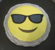 Smoontiques Emoji Garden Stone Garden Decor Smiley Face Wearing Sunglasses 9x9
