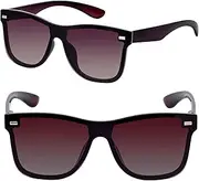 [Mass Vision] The Omni' Lightweight Polarized Sunglasses for Men and Women, Gradient Lenses and Spring Hinges (2 Pack)