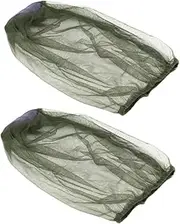 KOMBIUDA Outdoor Mosquito Net Hat Set 2pcs Portable Mesh Cover for Hiking Camping Gardening Insect Protection Breathable and Easy to Carry Green