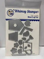 Whimsy stamps flower pot gardening springtime paper crafting metal cutting die